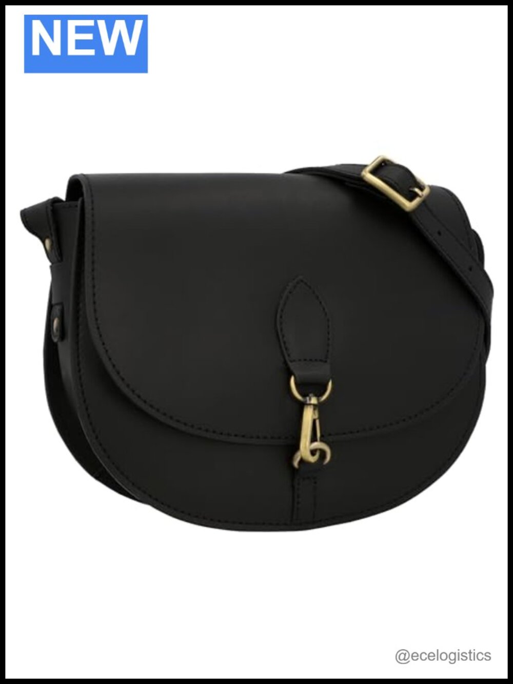Genuine Leather Crossbody Shoulder Bag Adjustable Strap Secure Closure